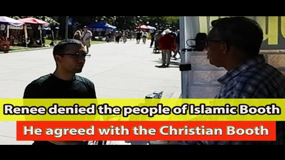 Renee denied the people of Islamic Booth and Agreed with the Christian Booth/ BALBOA PARK